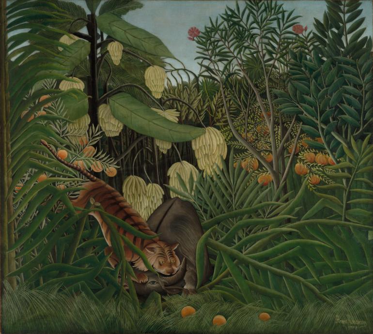 Fight between a Tiger and a Buffalo, 1908. Henri Rousseau (French, 1844–1910). 
