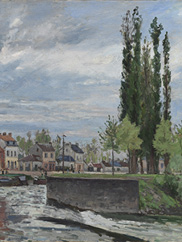 The Lock at Pontoise (detail), 1872. Camille Pissarro. The Cleveland Museum of Art, 1990.7