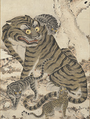 Tiger Family (detail), late 1800s. Korea, Joseon dynasty. Hanging scroll. CMA, 1997.148