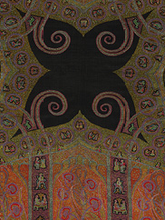 Long Shawl with Woven Figures and Animals (detail), c. 1885. India, Kashmir. Goat-hair wool; 354.3 x 141.6 cm. Gift of Arlene C. Cooper 2006.200