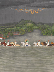 Maharana Fateh Singh Crossing a River during the Monsoon. CMA, 2012.19.0038