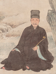 painting of man in robe sitting