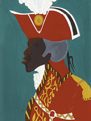The Life of Toussaint L’Ouverture, No. 20: General Toussaint L’Ouverture, Statesman and military genius, esteemed by the Spaniards, feared by the English, dreaded by the French, hated by the planters, and reverenced by the Blacks, 1938. Jacob Lawrence (Am