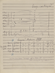 A manuscript page from the musical score for Mahler's Symphony No. 2